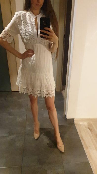 Nowa Sukienka biała boho gipiura