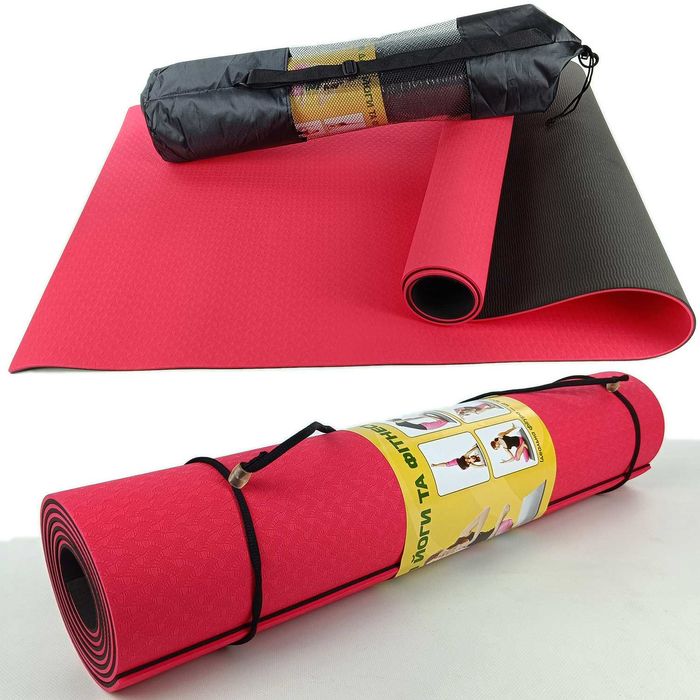 Якісні спортивні коврик/каремати/килимки TPE 6/8 мм для фітнеса/йоги