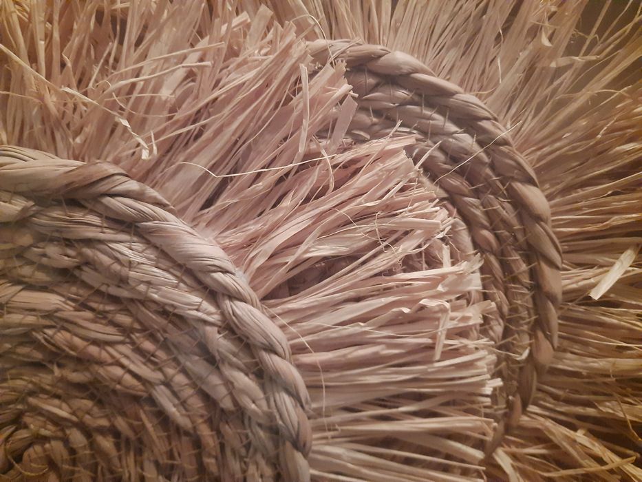 Ozdoba ścienna boho makrama zawieszka naturalna trawa wiklinowa