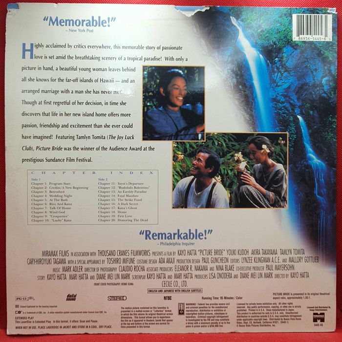 Laser Disc - Picture Bride (A Mulher Prometida)