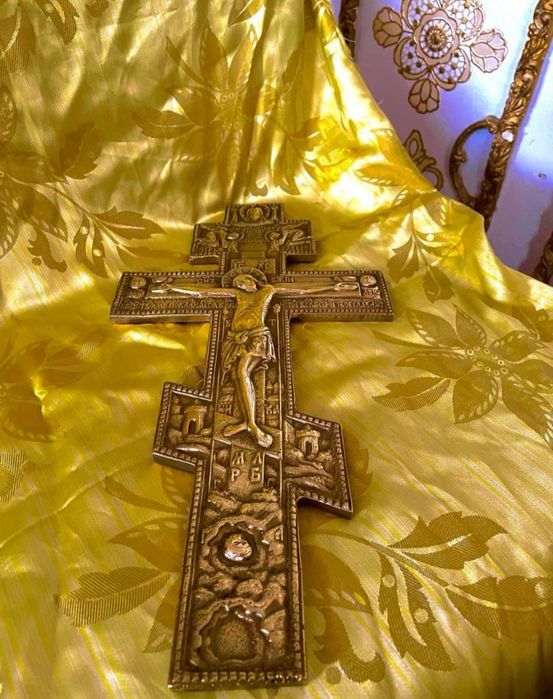 Хрест Кіотний старовинний! Великий розмір 40 x 20 Бронза. 19 століття!