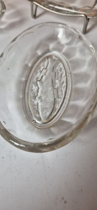 Szklane śledziówki 1+5 komplet PRL w ładnym stanie 5