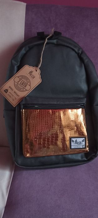 Plecak złoto czarny ala skóra Hash