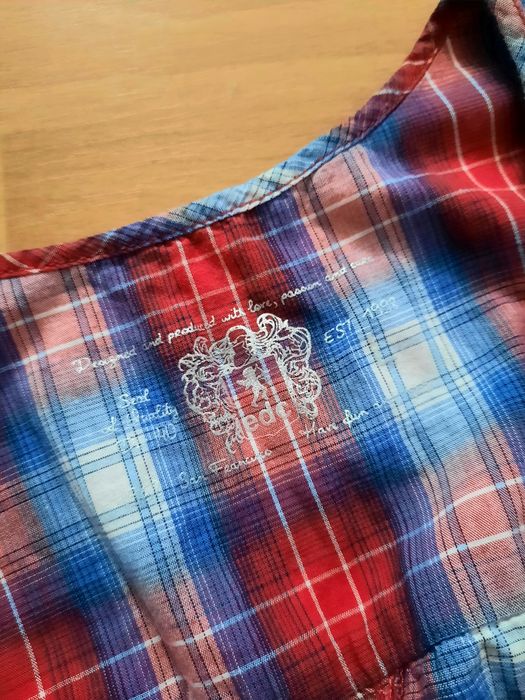 Tunika koszula bluzka baskinka w kratkę