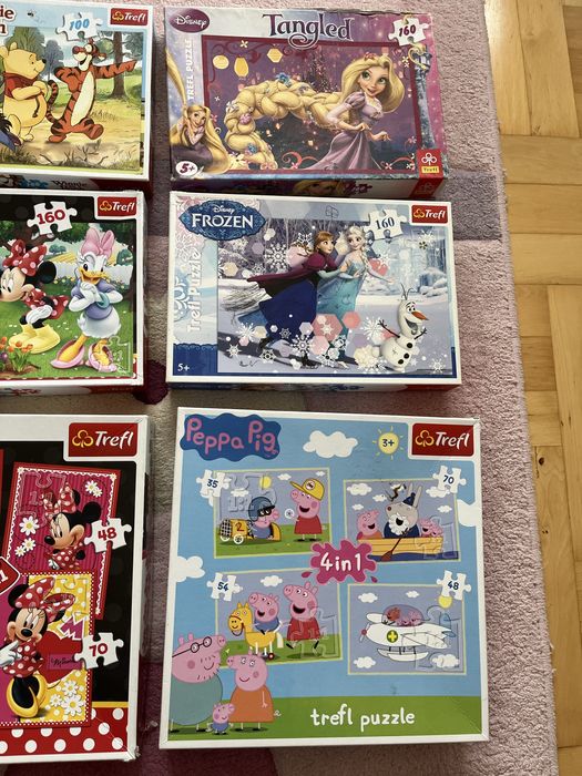 Puzzle 8 szt trefl clementoni kubus puchatek peppa mickey mouse elza