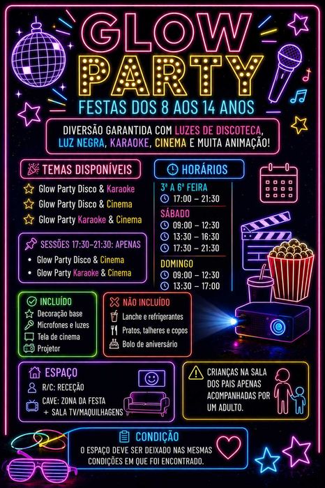 SIX SEVEN - Glow Party Disco, Karaoke & Cinema - Sala para festas de aniversário Campo de Ourique