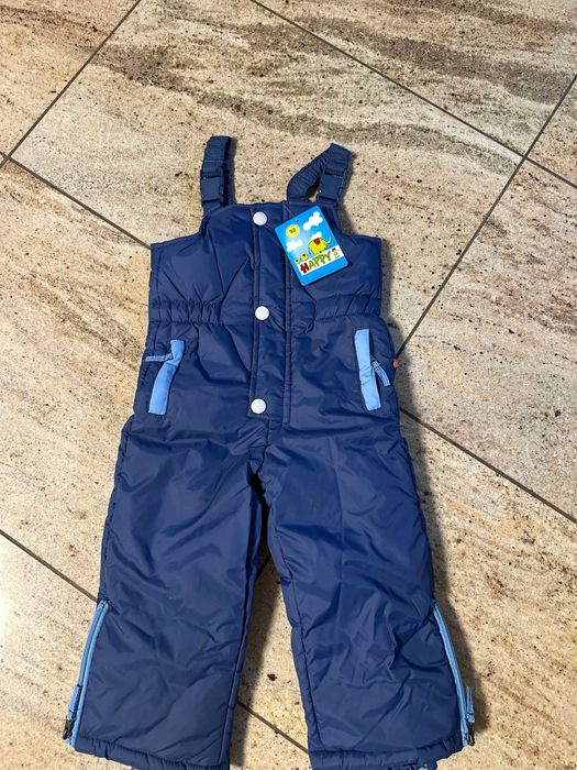 Spodnie nieprzemakalne narciarskie ocieplane na śnieg sanki  92 cm