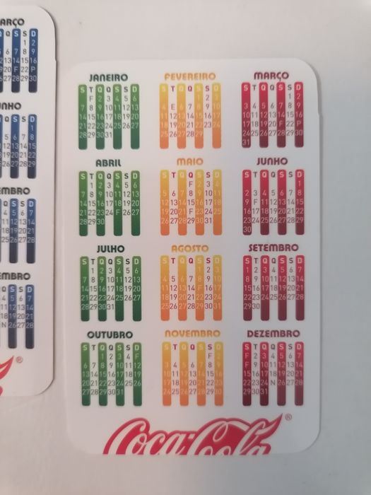Conjunto de 3 calendários da Coca-Cola, 2008
