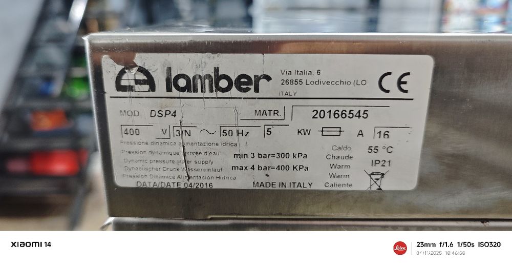 Vendo máquina de lavar loiça industrial Lamber