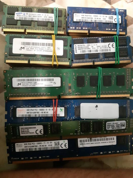НЕРОБОЧА оперативна память озу  ддр2, ддр3, ддр4 пк і ноут