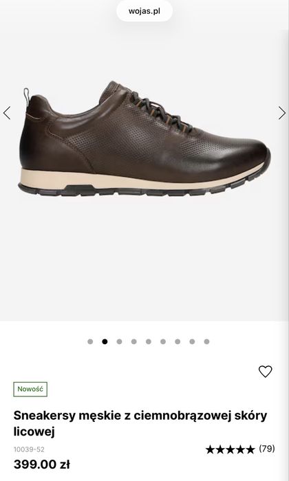 NOWE! Buty wojas sneakers męskie skórzane brązowe