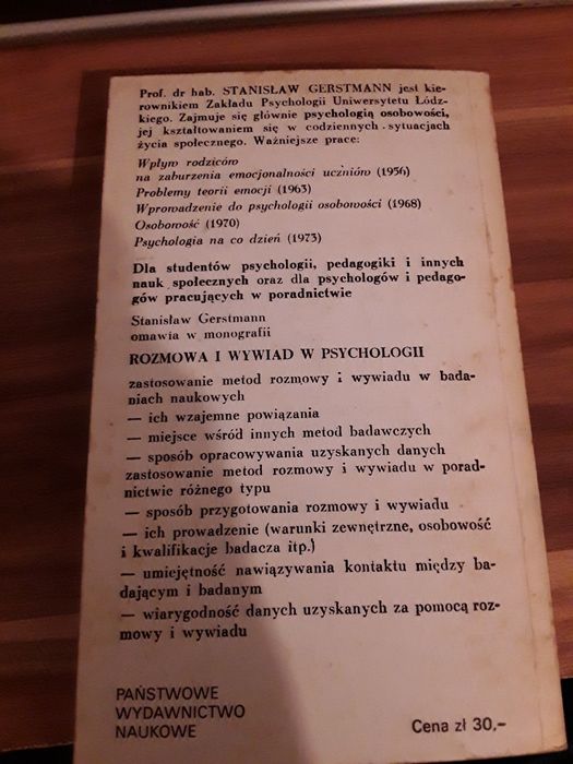 Rozmowa i wywiad psychologii Stanisław gertsmann