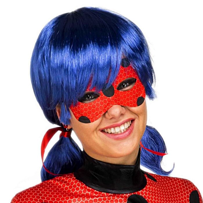 Kit peruca + máscara adulto Ladybug