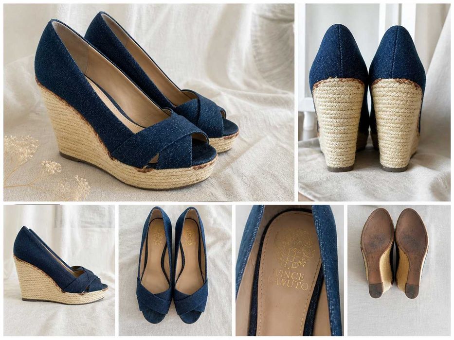 Espadryle Vince Camuto koturn jeans 38,5