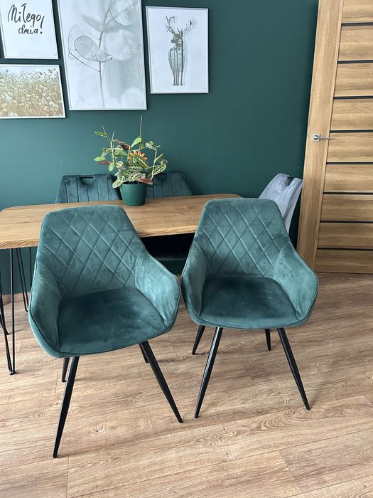 Welurowe tapicerowane krzesło do jadalni kuchni salonu obrotowe SIGNAL