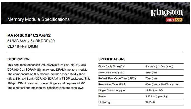 Kingston e VData Kit 2 Memórias RAM DDR400 512MB