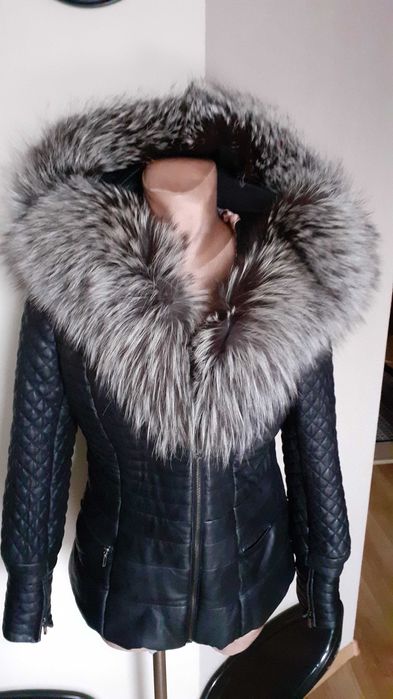 Kurtka skórzana z lisem