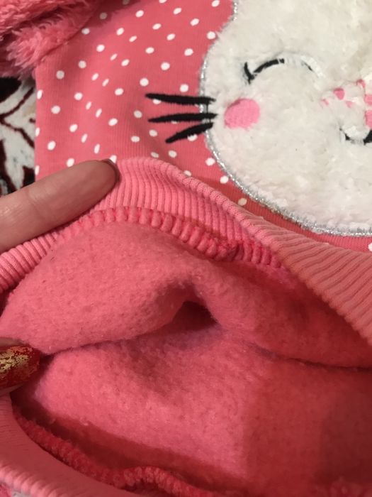 Тёплый осенний/ зимний махровый костюм для девочки 74 размер 9 мес