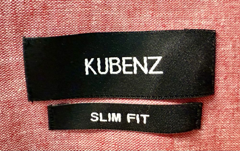 Koralowa koszula Kubenz slim gładka w rozm 41/42 176/182
