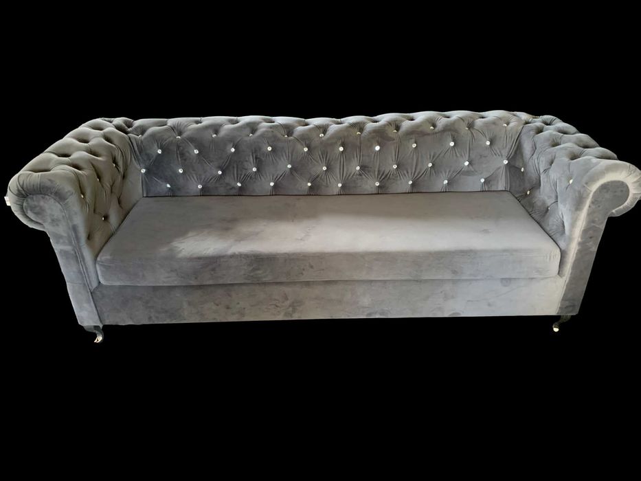 Chesterfield Sofa Trzyosobowa z Funkcją Spania