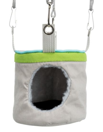 Wisząca zabawka dla chomika Trixie Szeleszczący domek, huśtawka 10x9cm
