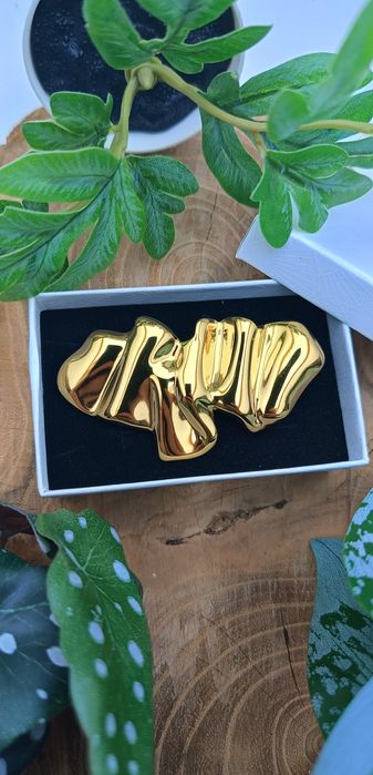 Nowa elegancka broszka ze stali nierdzewnej + gratis