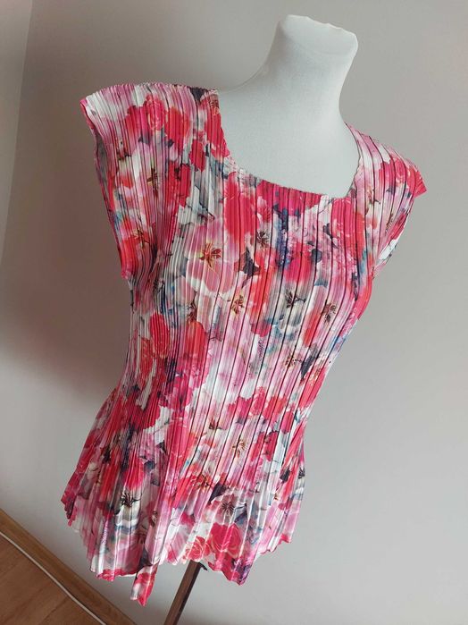 Bluzka tshirt koszula plisy rozowa kolorowa roman m l xl