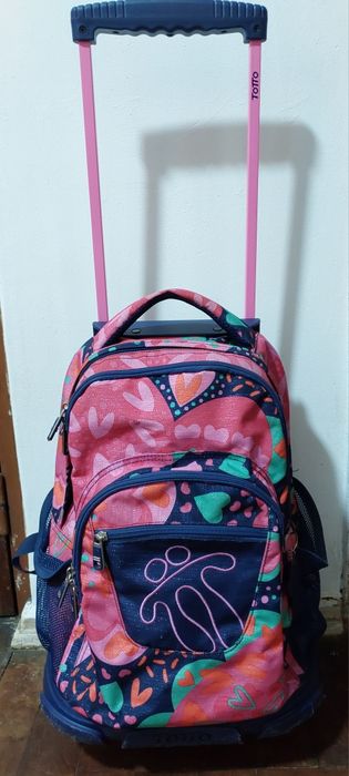 Trolley Mochila Mala Viagem Escolar ou Desporto TOTTO Rodas impecável