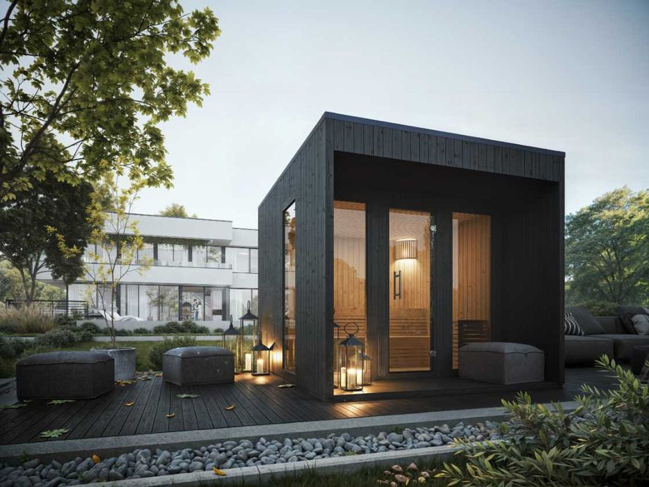 Nowoczesna Sauna Ogrodowa Drewniana 250x300 MegS01