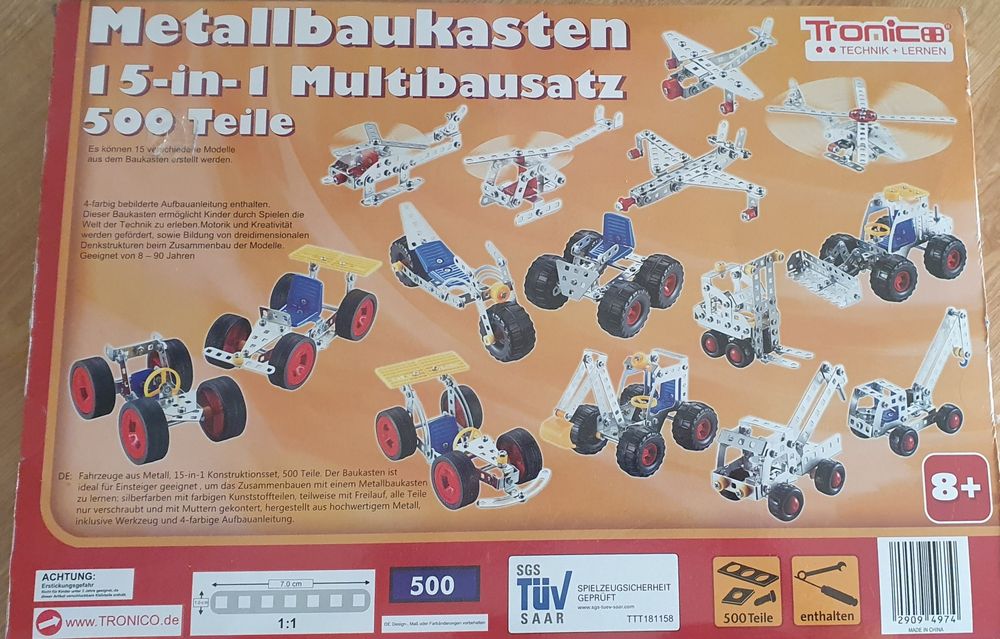 Klocki metalowe do skręcania konstrukcyjne 500 elem.