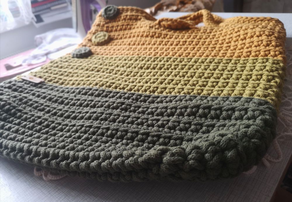 Super maxi torba boho szydełkowania handmade 70cmx48 cm