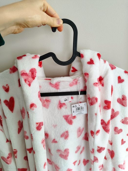 Szlafrok damski w serduszka nowy