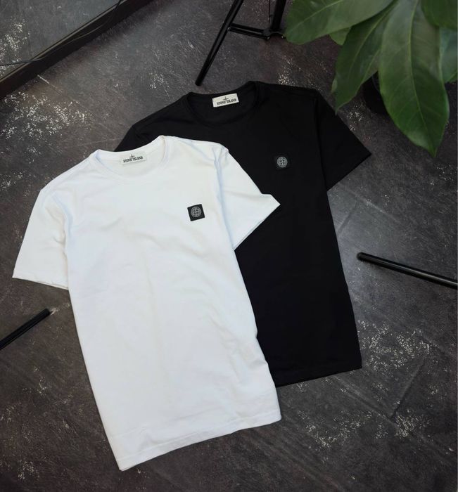 ФУТБОЛКА STONE ISLAND PATCH PROGRAM футболки на літо білі чорні стон айленд одяг на літо бренд