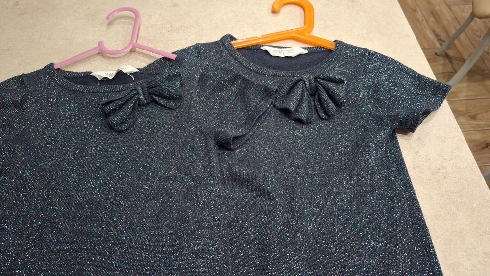 Sukienki świąteczne dziewczęce dla bliźniaczek 110 H.M