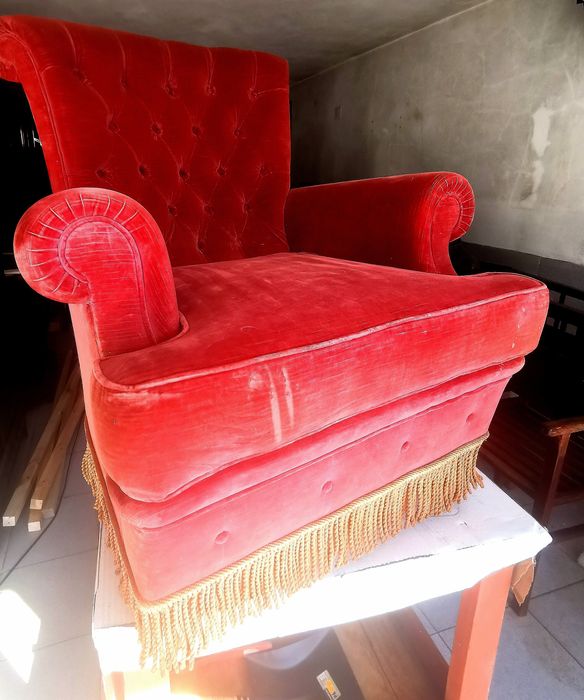 Sofá de quarto em veludo