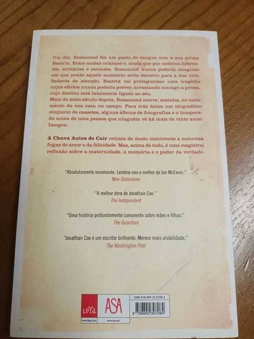 A Chuva Antes de Cair de Jonathan Coe