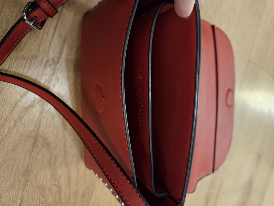 Torebka,listonoszka, mini 15×21cm, czerwona