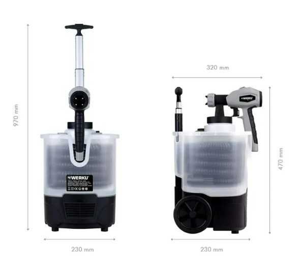 Pistola de pintura por sucção com capacidade de 800 ml e motor de 750w