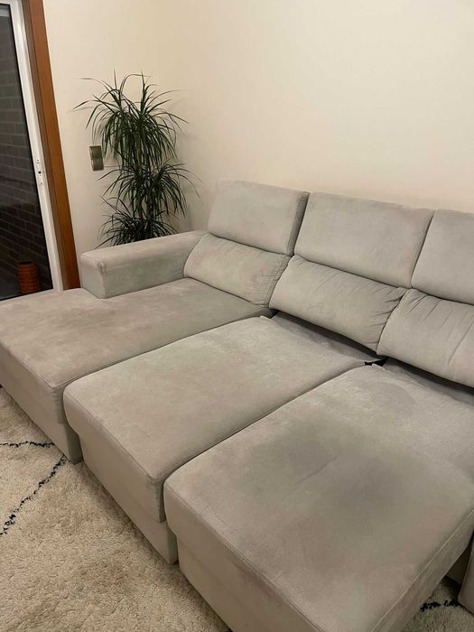 Sofá com chaise longue (1 chaise fixa + 2 extensiveis) 250x160cm