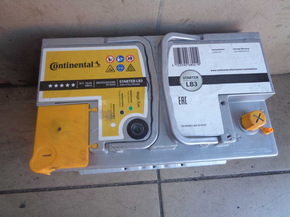 Nowy Akumulator Samochodowy CONTINENTAL 12V 70Ah 680A , ANDAR