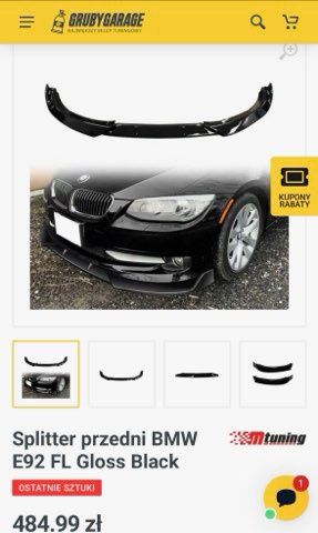 Dokładka zderzaka BMW e92