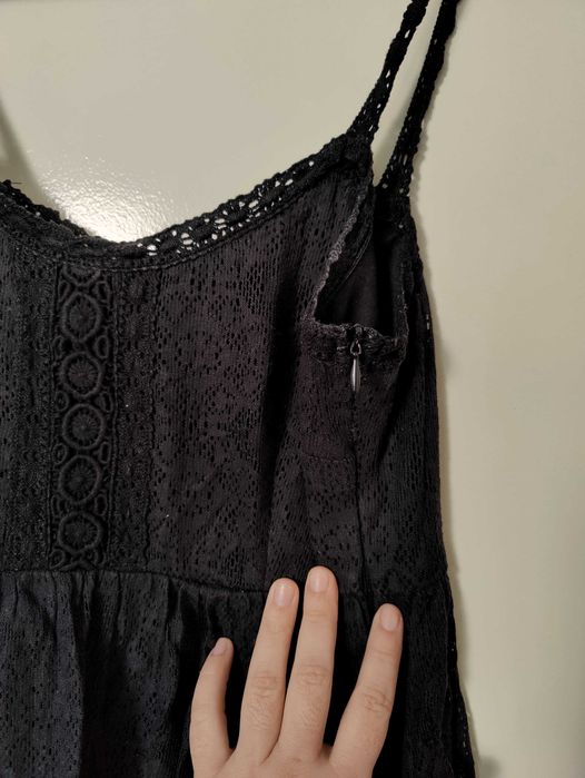 Vestido preto crochet renda - C&A Clock House, 38