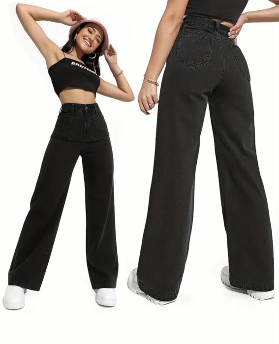 Джинси жіночі чорні палаццо