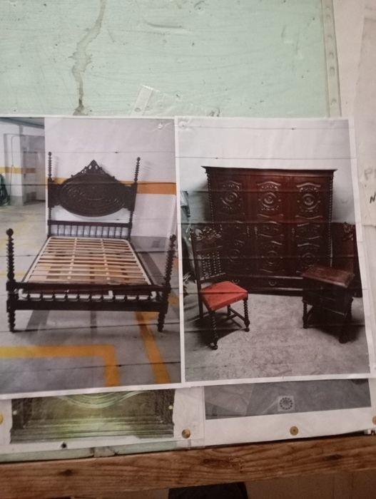 Móvel quarto em bom estado conservação uma cama de casal mesa de cabeceira cadeira guarda roupa