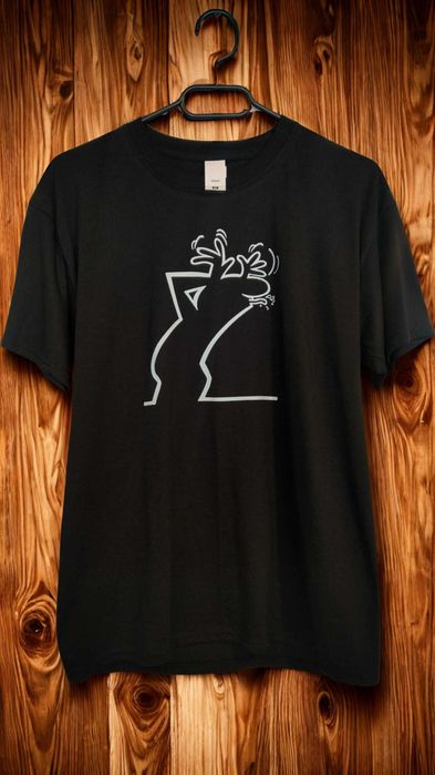 Czarna koszulka z nadrukiem roz. M 100% bawełna Nowa