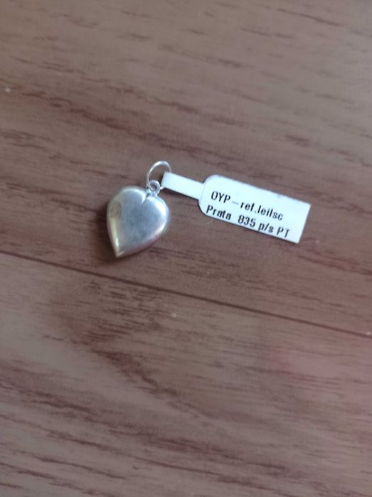 coração prata 835%