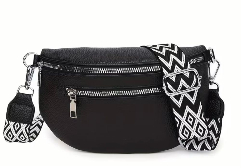 Nerka czarna na bialo czarnym pasku