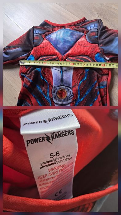Power Rangers kombinezon strój kostium przebranie 110-116, 5-6 lat