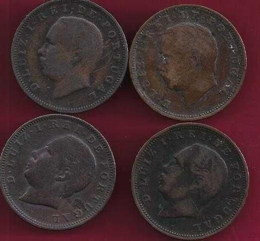 Monarquia 4  Moedas de  D. Luis I XX Reis  1882,83,84,85