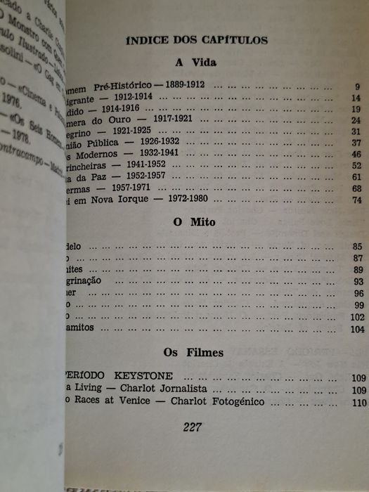 livro português sobre o cineasta Charles Chaplin